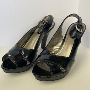 Kelly & Katie Black Peep Toe Heels Size 6